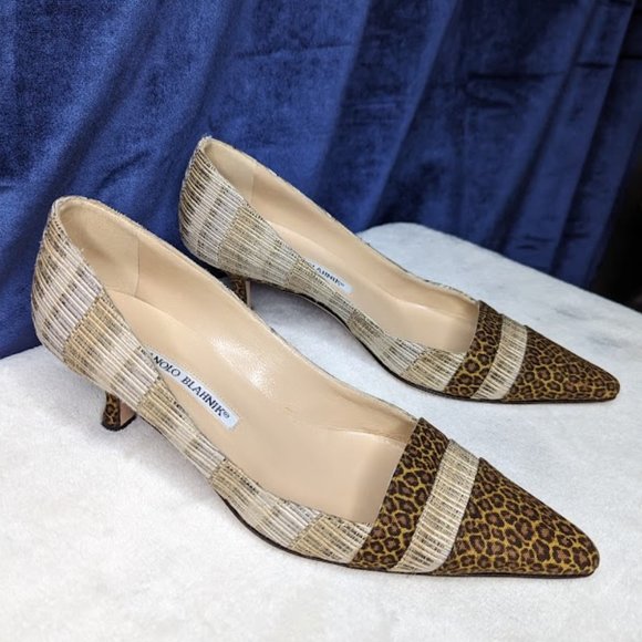 Manolo Blahnik Shoes - Vintage 90's Manolo Blahnik Kitten Heels Size 37
